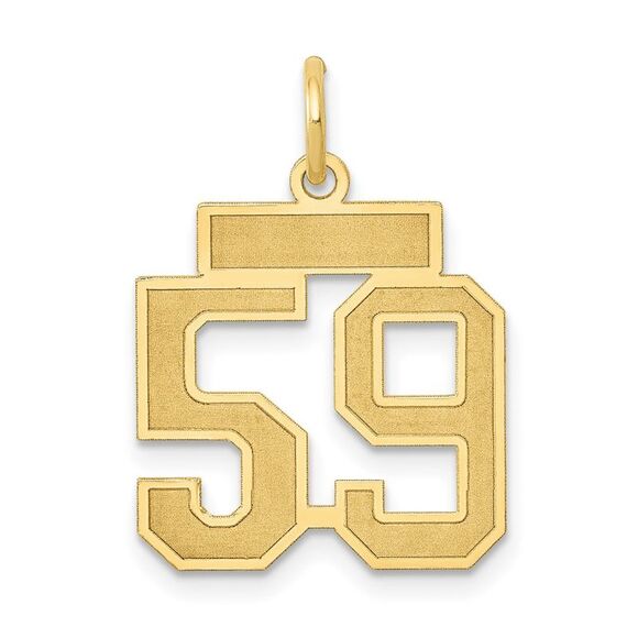 14k Yellow Gold Jersey Collection Small Number 59 Pendant